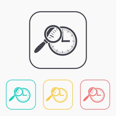 Saat yüzü düz simgesi. Vektör çizim.