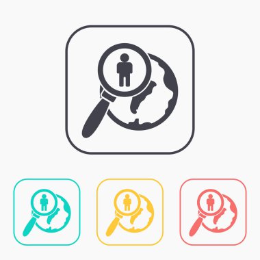 Genel arama kişi düz simgesi. Vektör çizim.