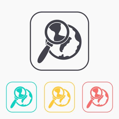 Genel arama düz simgesi. Vektör çizim.