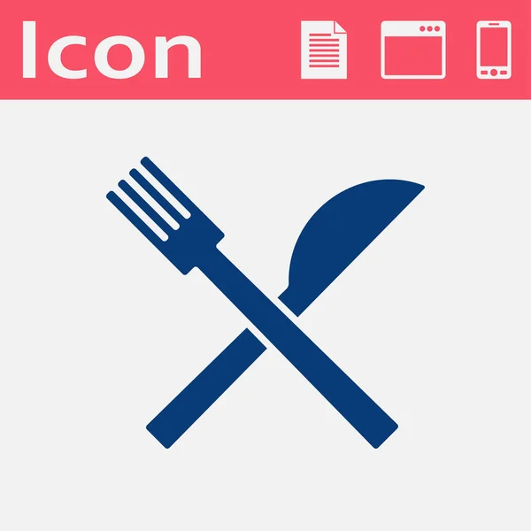 Icona della cucina di forchetta incrociata e coltello — Vettoriale Stock