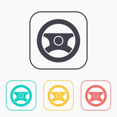 Araba direksiyon simge vektör HMI Pano düz simgesi