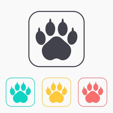 Hayvan pençe ayak izi vektör düz simgesi