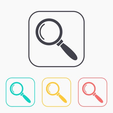 Büyüteç için arama veya muayene vektör düz simgesi