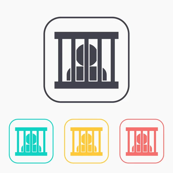 Uvězněný muž, vězení vektorové ploché ikony — Stockový vektor