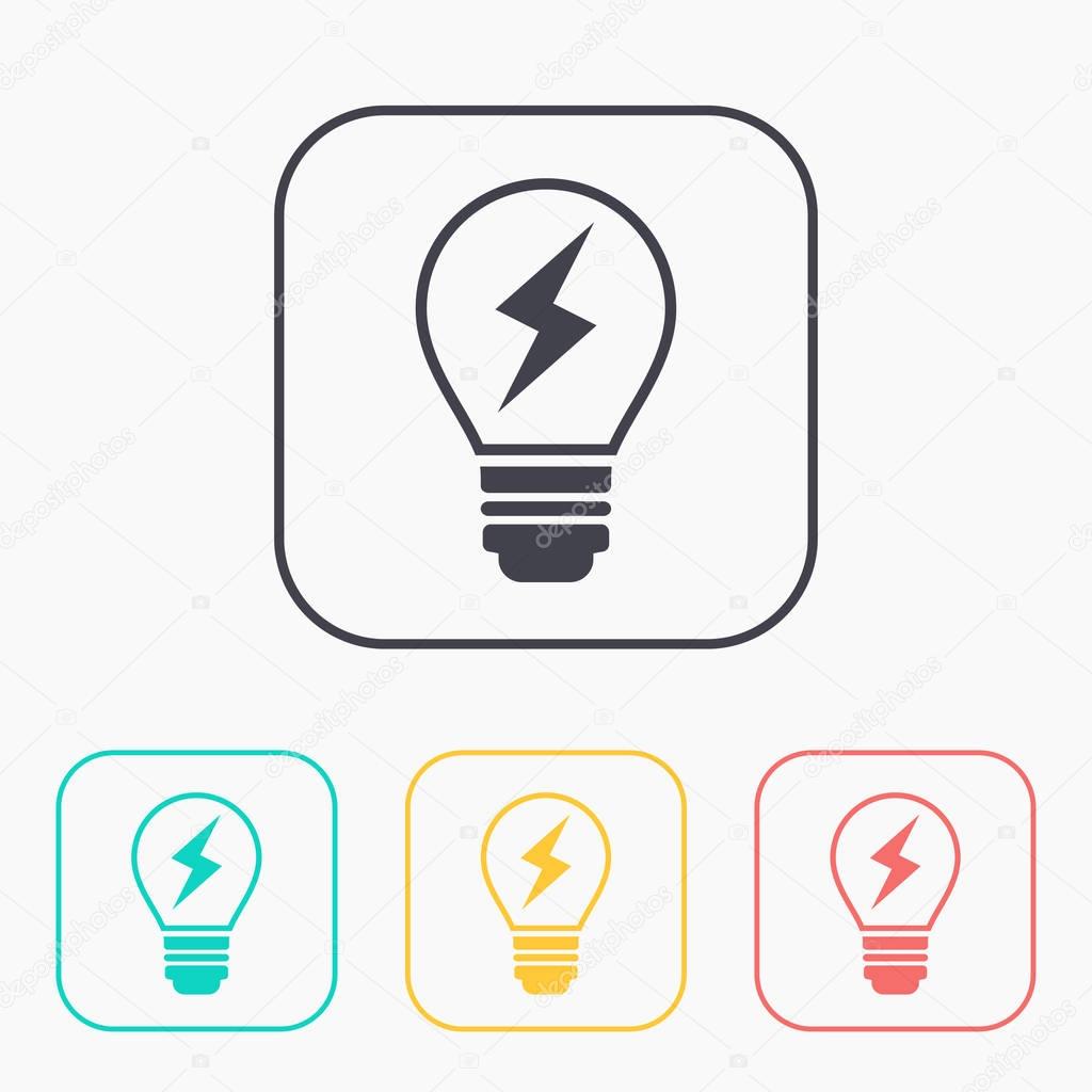 Electric light bulb vector flat icon