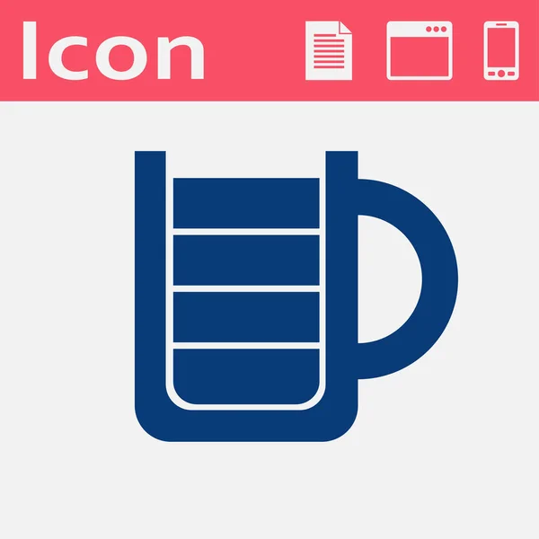 Boisson énergisante pleine tasse icône plate. Illustration vectorielle — Image vectorielle
