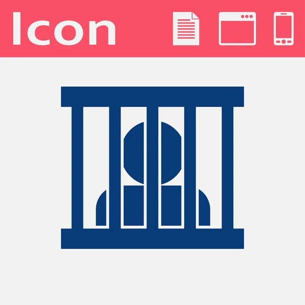 Bebörtönzött ember, börtön vektor lapos ikon — Stock Vector