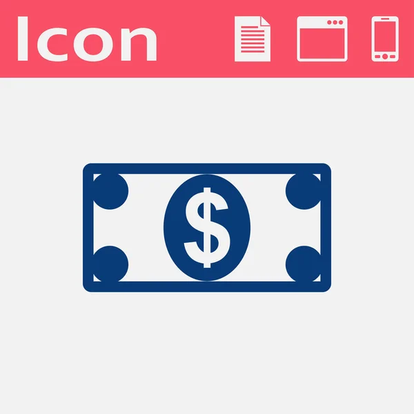 Efectivo papel moneda vector icono plano — Vector de stock