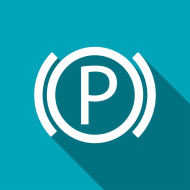 Araba park fren uyarı vektör HMI Pano düz simgesi