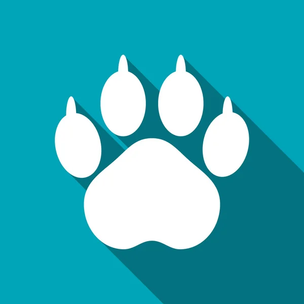 Dierlijke paw voetafdruk vector platte pictogram — Stockvector