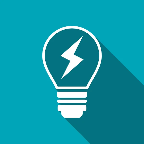 Electric light bulb vector platte pictogram — Stockvector