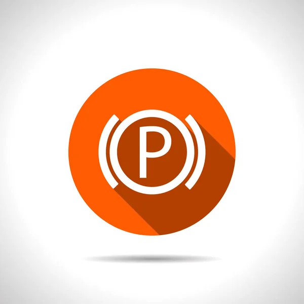 Car parking brake warning vector hmi dashboard flat icon Stock Vector