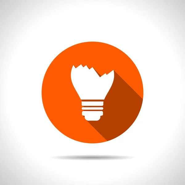 Broken light bulb vector flat icon — Stock Vector