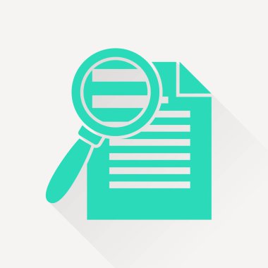 Dosya simgesini arayın. Belgeyi simge bulun. Düz işareti vektör