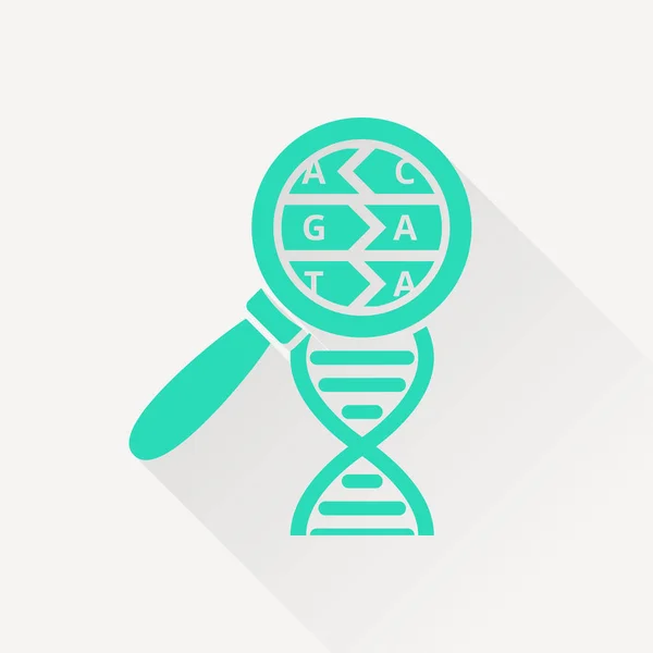Ikon DNA helix datar. Ilustrasi vektor sains biologi molekuler - Stok Vektor