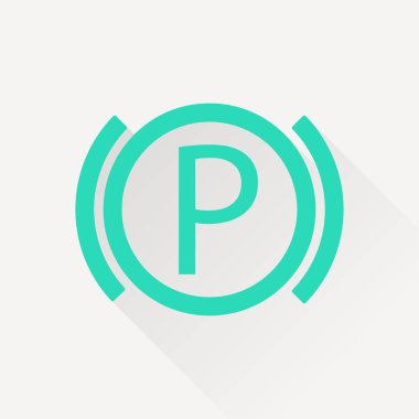 Araba park fren uyarı vektör HMI Pano düz simgesi