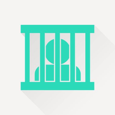 Hapisteki adam, hapishane vektör düz simgesi