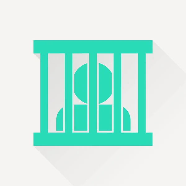 Bebörtönzött ember, börtön vektor lapos ikon — Stock Vector