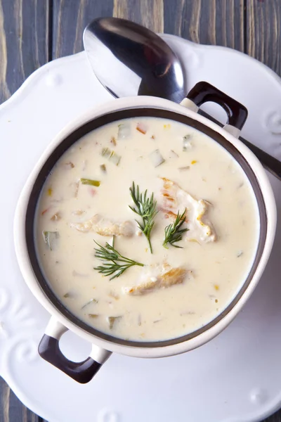 Creamy soup, food, chicken — Stock Photo, Image