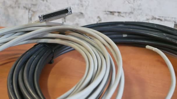 Cables y conexiones en red — Vídeo de stock