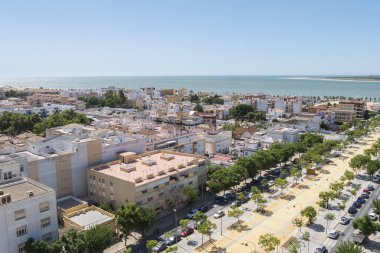 Sanlucar de Barrameda aereal view, Cadiz, İspanya