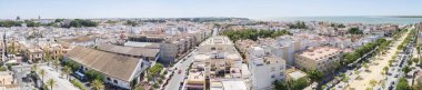 Aerial panoramic view of Sanlucar de Barrameda, Cadiz, Spain clipart