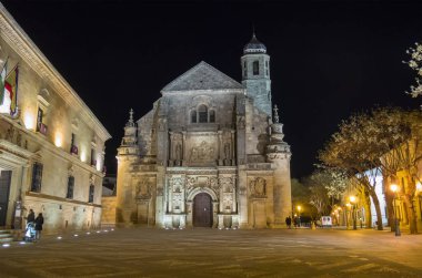 Kurtarıcı Şapel (El Salvador) gece, Ubeda, Jaen, İspanya