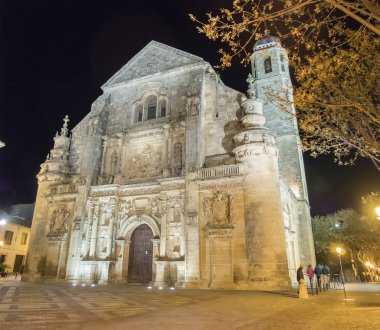 Kurtarıcı Şapel (El Salvador) gece, Ubeda, Jaen, İspanya
