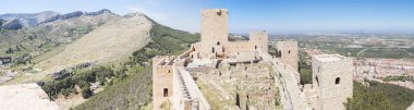 Santa Catalina kale iç panoramik manzaralı, Jaen, İspanya