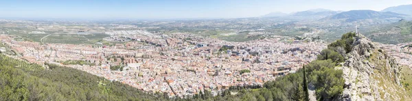 Jaen város panoráma úti Santa Catalina Castle, Spanyolország — Stock Fotó