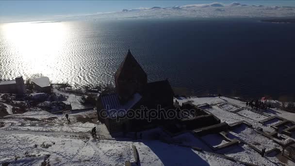 Mosteiro de Sevanavank e Lago — Vídeo de Stock