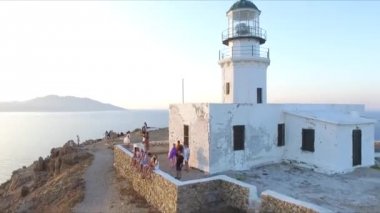 Yunanistan'da Mykonos deniz feneri