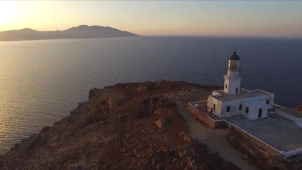 Leuchtturm von Mykonos in Griechenland — Stockvideo