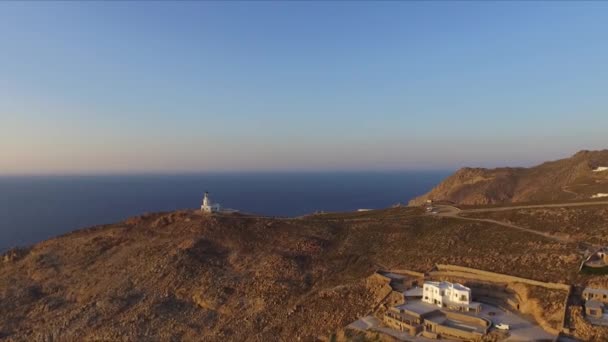 Faro de Mykonos en Grecia — Vídeo de stock