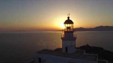 Yunanistan'da Mykonos deniz feneri