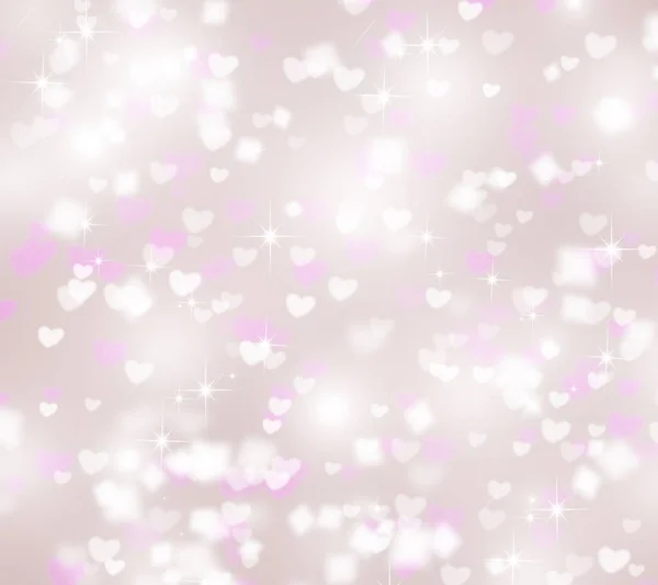 Light gray bokeh background with hearts, for Valentine 's day, gl — стоковое фото