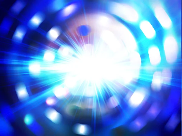 Glowing blue abstract background with exploding star lights — Stock Photo, Image