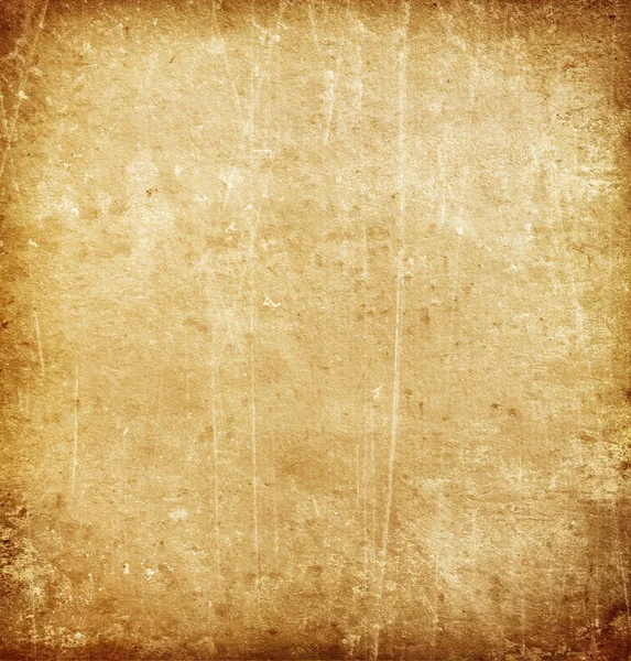 GRUNGE BACKGROUND OF BROWN OLD PAPER TEXTURE, STAINS, SCRATCHES — Fotografia de Stock