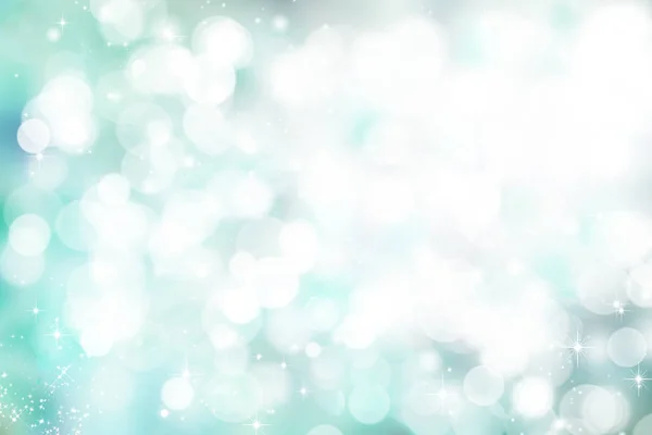 Blue blurred bokeh background, white circles, glitter — стоковое фото