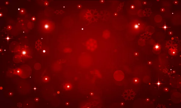 Červené vánoční pozadí, Nový rok, jasný, bokeh, třpyt, sníh — Stock fotografie