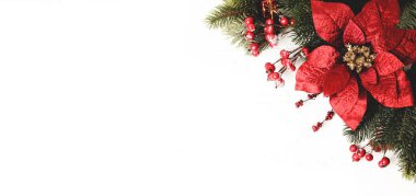 Noel süslemeleri, kırmızı noktalı çiçek, Noel ağacı sutyeni.