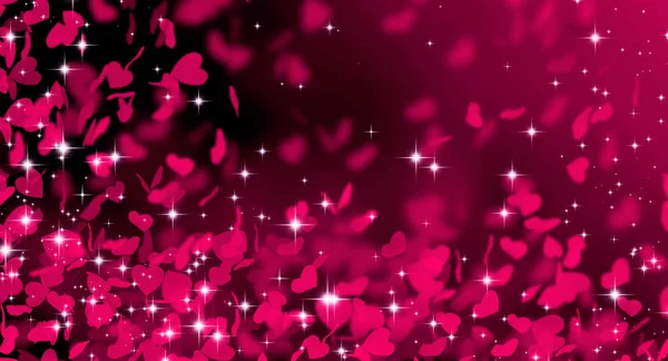 Festive background for Valentine 's day, pink hearts, blurred, fa — стоковое фото