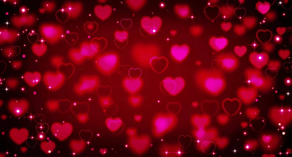 Červená srdce na černém pozadí, dovolená, Valentýn, láska, — Stock fotografie