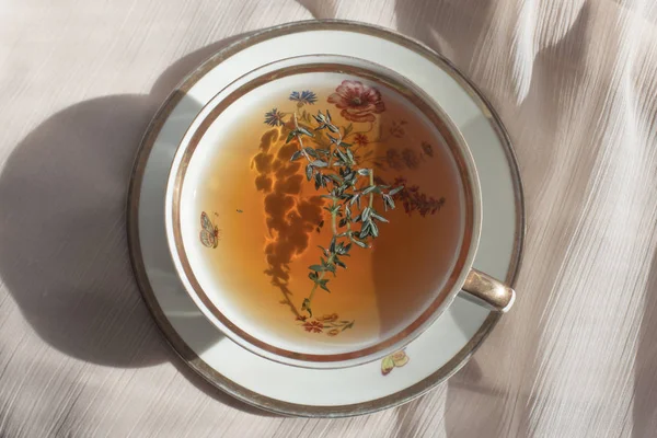 Tea with thyme — Stock Photo, Image
