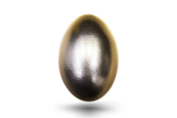 Golden egg for Easter on white background. — Stock Photo, Image