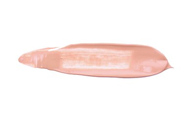 Kozmetik sıvı temel smear makyaj inme, beyaz arka plan üzerinde izole sesi krem lekeli, kapatıcı boya.