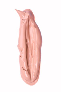 sıvı temel boya kontur smear izole beyaz, sesi krem lekeli, makyaj