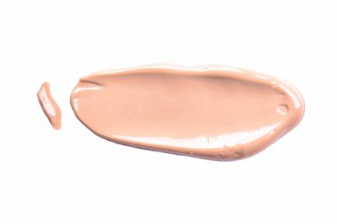 sıvı temel boya kontur smear izole beyaz, sesi krem lekeli, makyaj