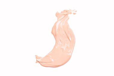 sıvı temel boya kontur smear izole beyaz, sesi krem lekeli, makyaj