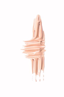 sıvı temel boya kontur smear izole beyaz, sesi krem lekeli, makyaj